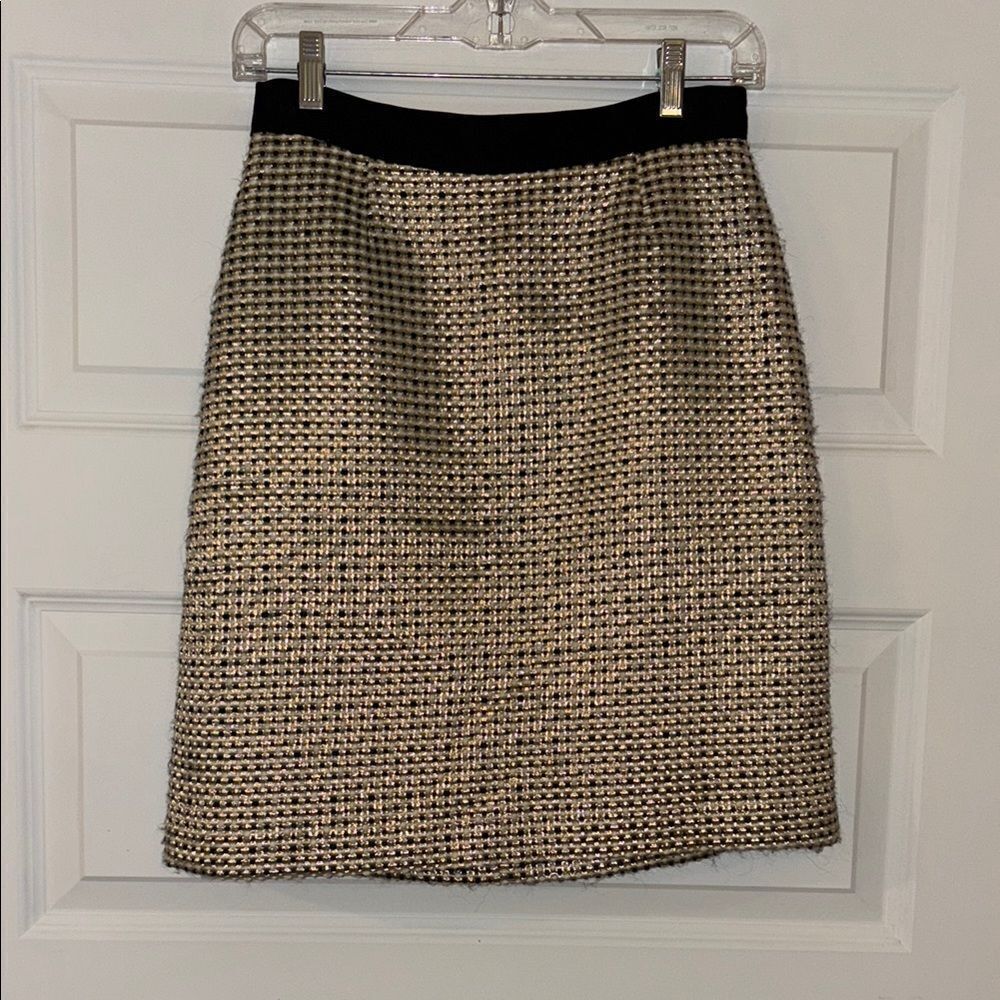 Kate Spade Kylie Gold Tweed Metallic Boucle Pencil Skirt
